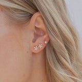Maia Lotus Flower Stud Earrings Gold