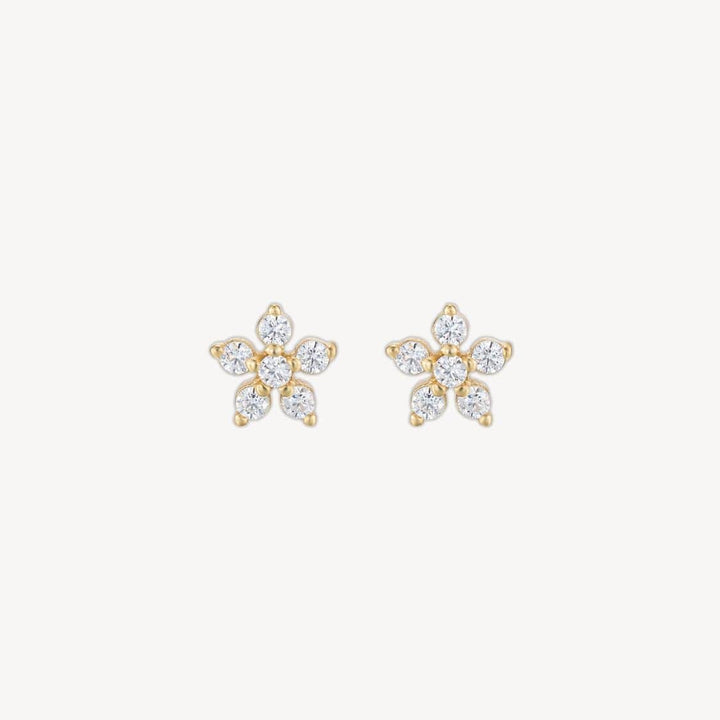 Maia Gold Flower Stud Earrings