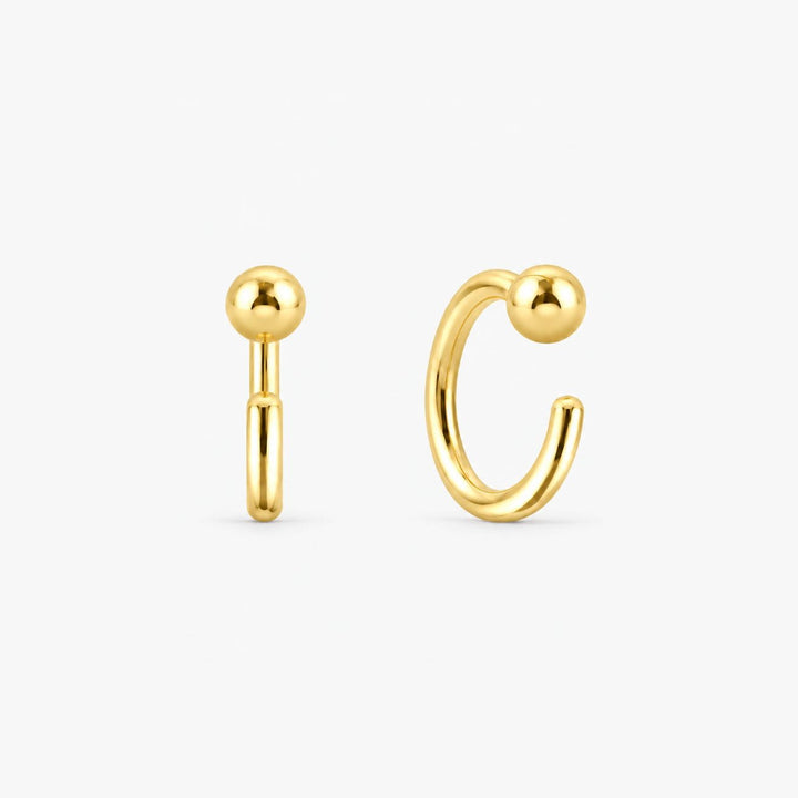 Mara Gold Ball Open Hoop Earrings