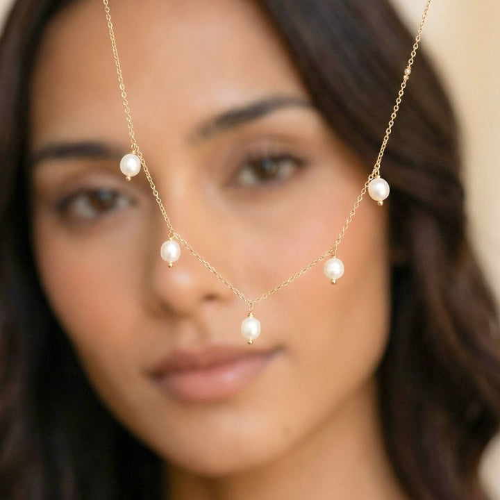 Margaret Gold Pearl Choker Necklace
