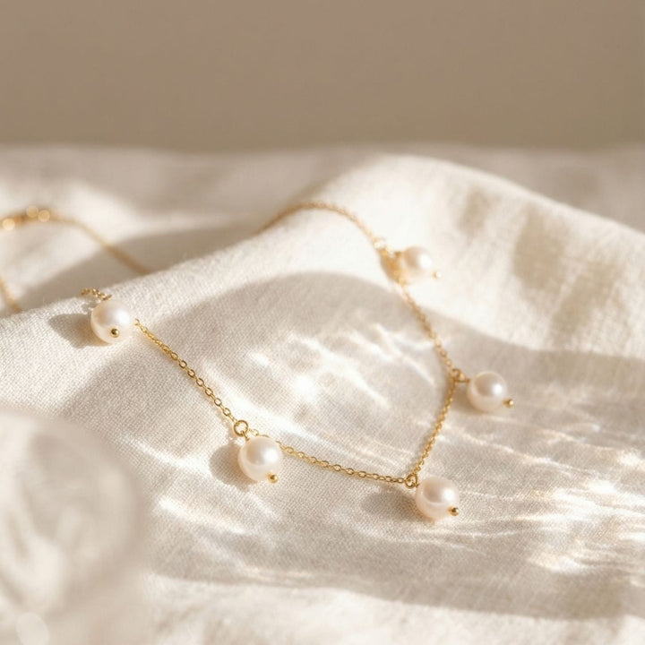 Margaret Gold Pearl Choker Necklace