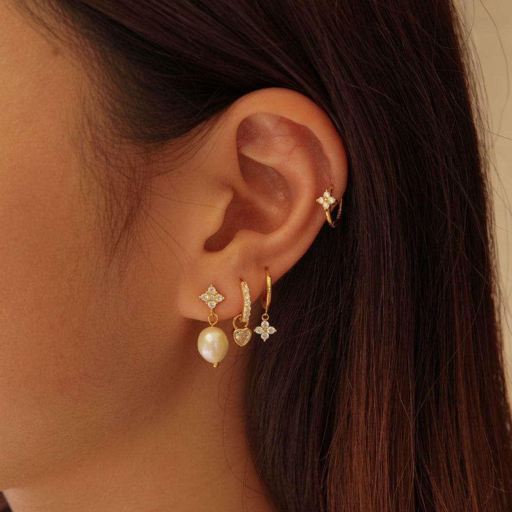 Marielle Pearl Drop Earrings Gold