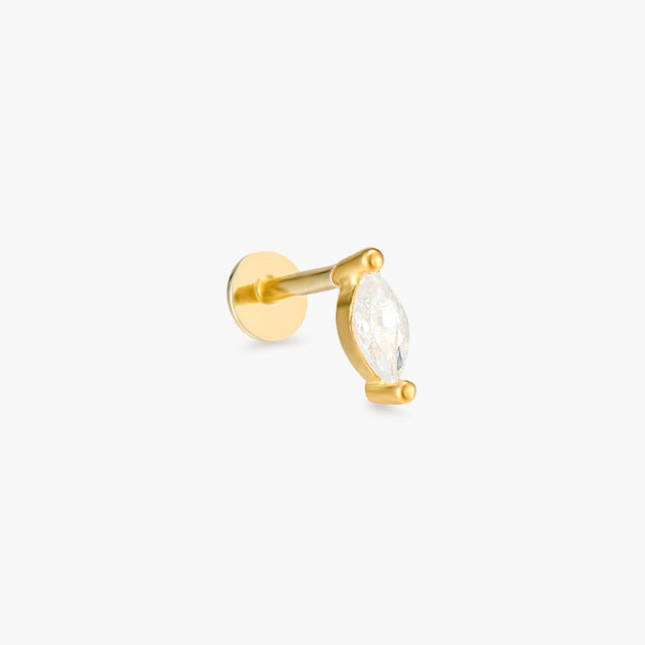 Marquise Gold Flatback Earrings - Single