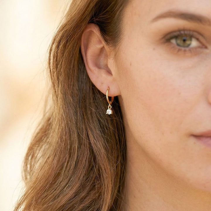 Melia Gold CZ Drop Earrings