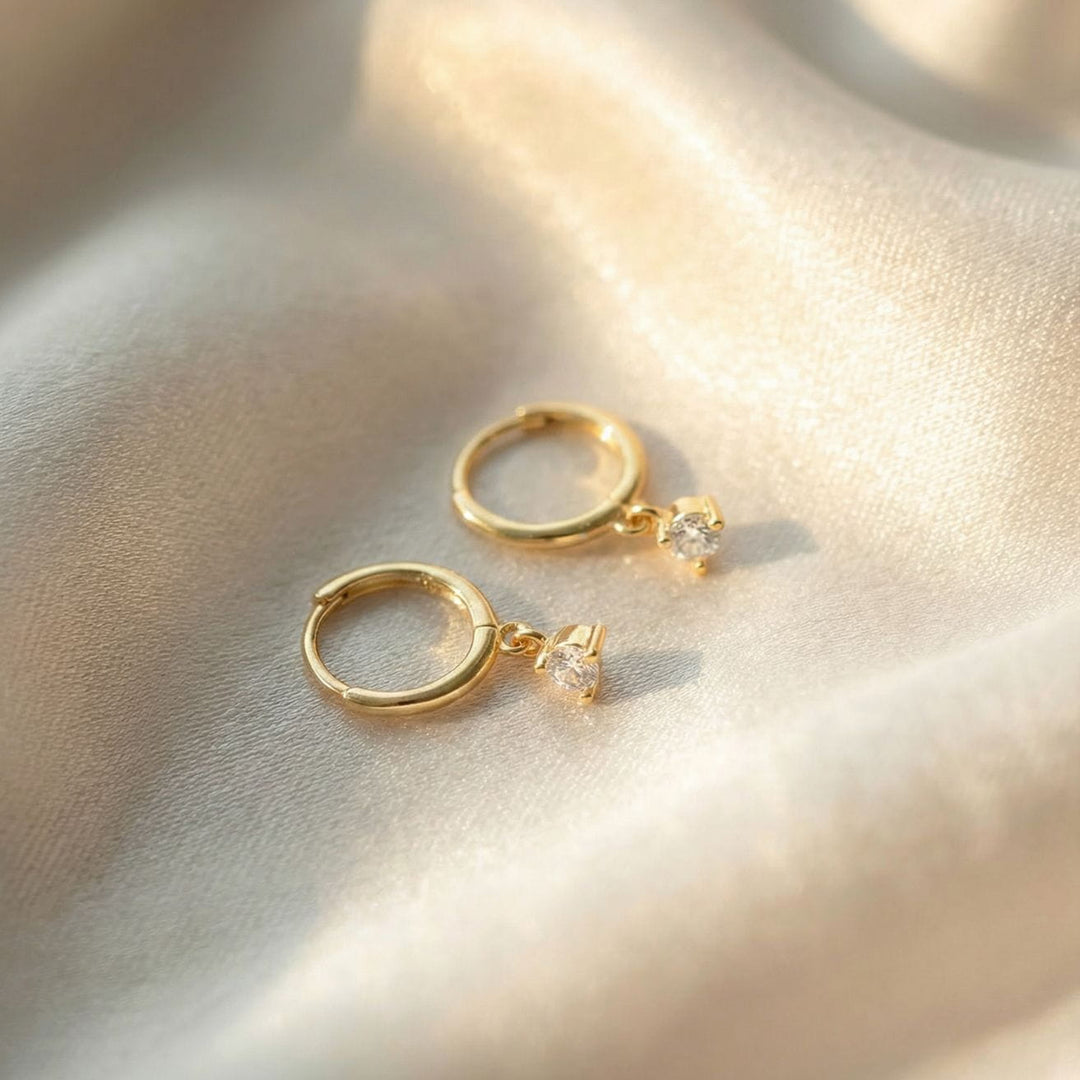 Melia Gold CZ Drop Earrings