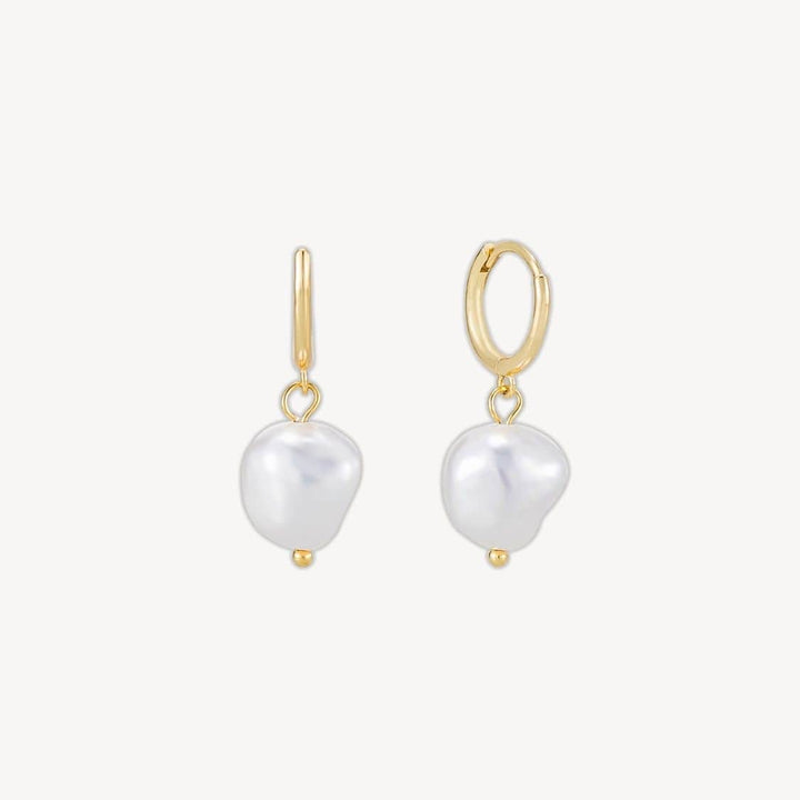Mia Gold Baroque Pearl Drop Earrings