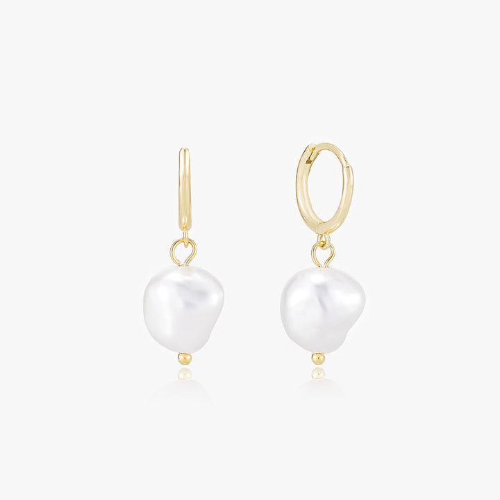 Mia Gold Baroque Pearl Drop Earrings
