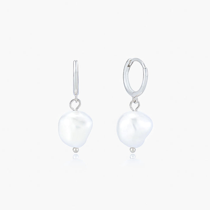 Mia Silver Baroque Pearl Drop Earrings