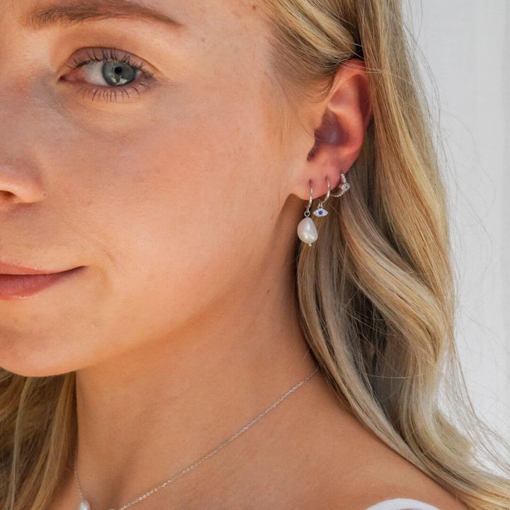 Mia Silver Freshwater Pearl Drop Earrings-Sterling Silver Earrings-LYANG & CO.