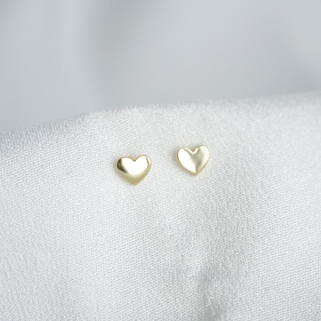 Millie Heart Stud Earrings Gold