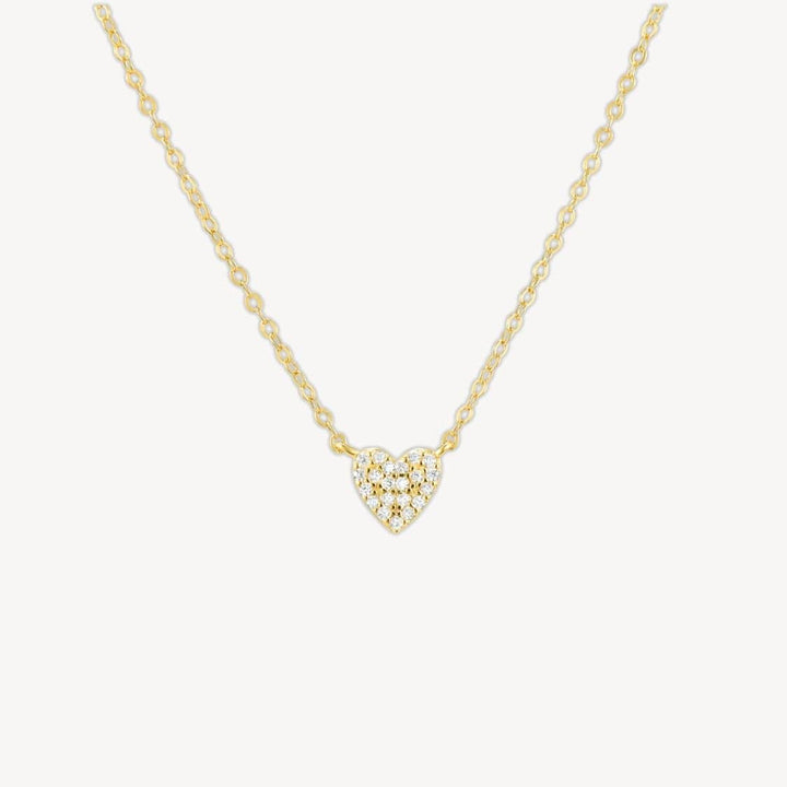 Mira Gold Pavé Heart Pendant Necklace