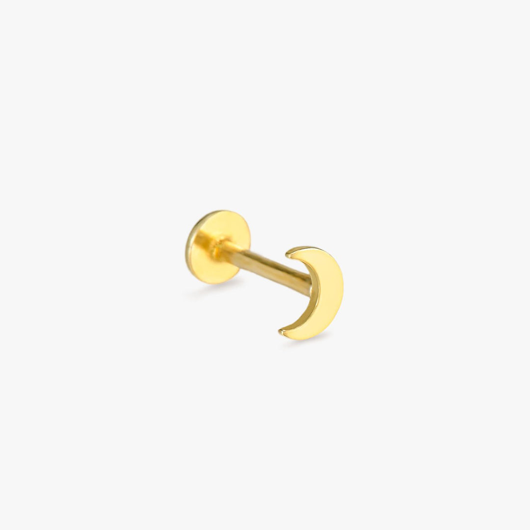 Moon Gold Flatback Earrings - Single