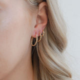 Myra Bubble Ball Hoop Earrings Medium Gold