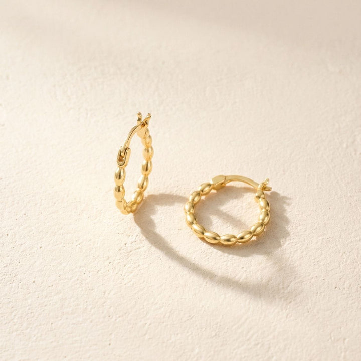 Myra Medium Bubble Ball Gold Hoop Earrings