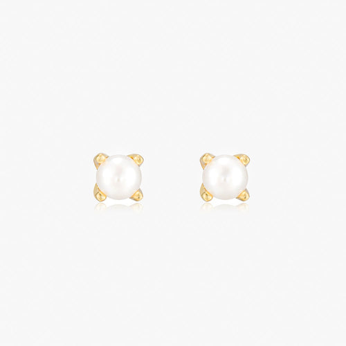 Nicole Gold Pearl Stud Earrings