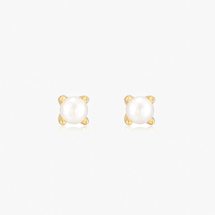 Nicole Gold Pearl Stud Earrings