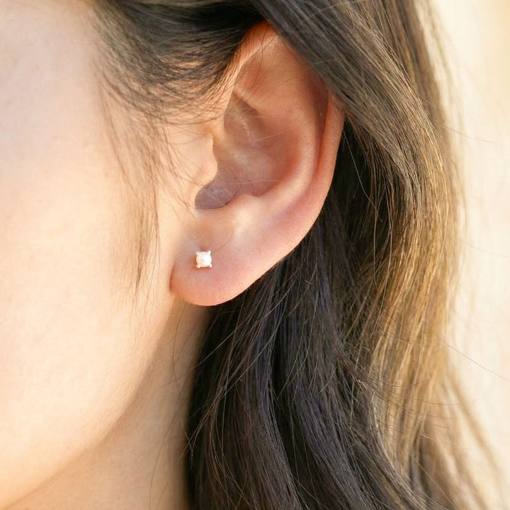 Nicole Silver Pearl Stud Earrings