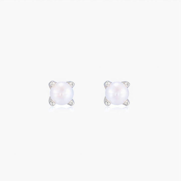 Nicole Silver Pearl Stud Earrings