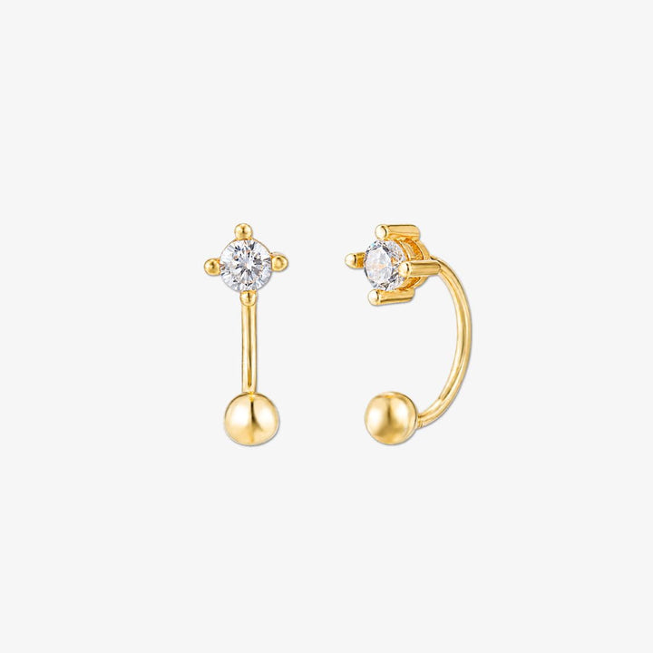 Nina Crystal Ear Jacket Earrings Gold