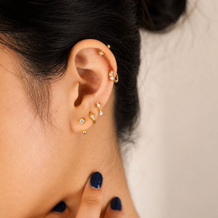 Nina Crystal Ear Jacket Earrings Gold