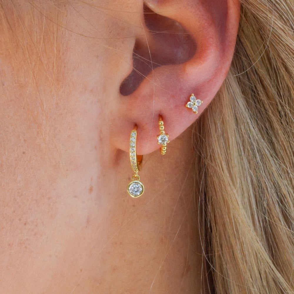 18k gold Sparkly Earring Stack