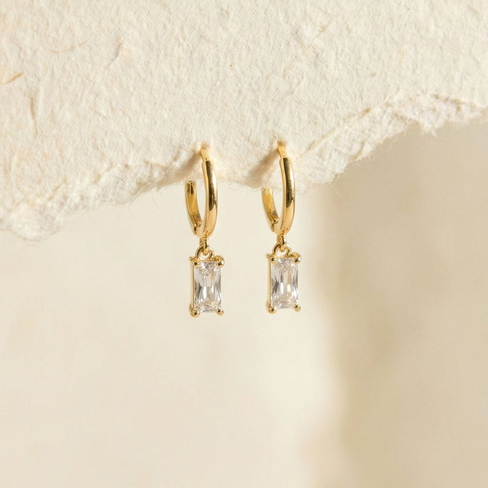 Norah Gold Baguette Drop Earrings