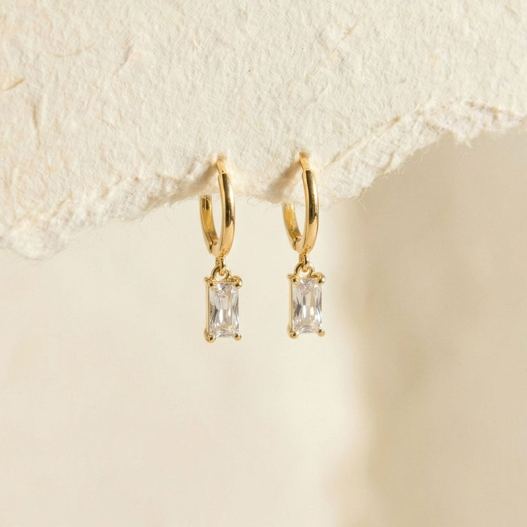 Norah Gold Baguette Drop Earrings