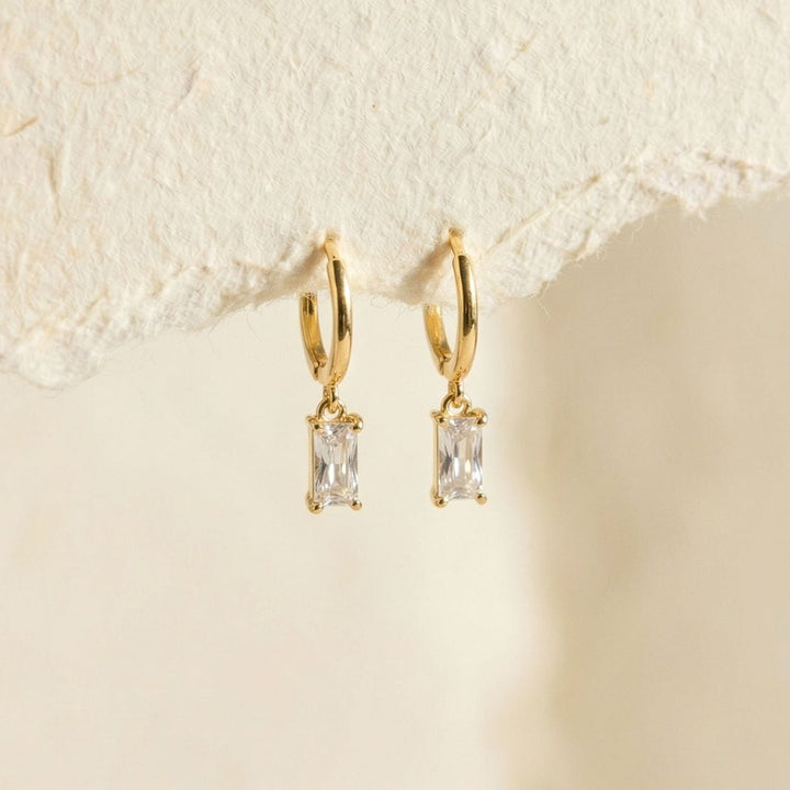 Norah Gold Baguette Drop Earrings