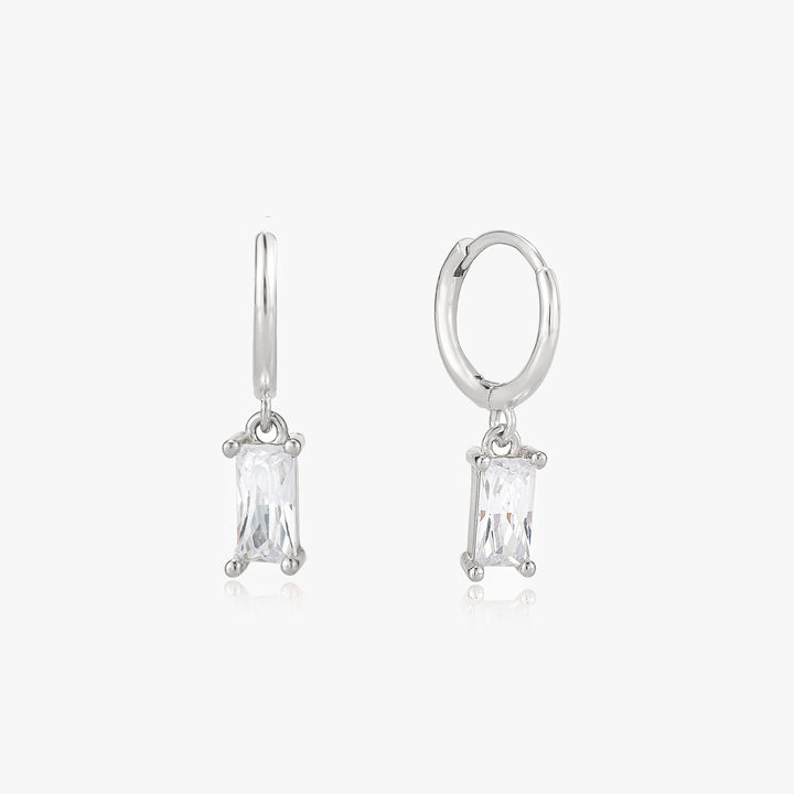 Norah Silver Baguette Drop Earrings