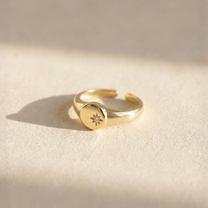 North Star Gold Signet Ring