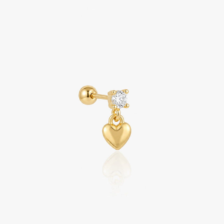 Nova Gold Heart Drop Screw Back Stud - Single