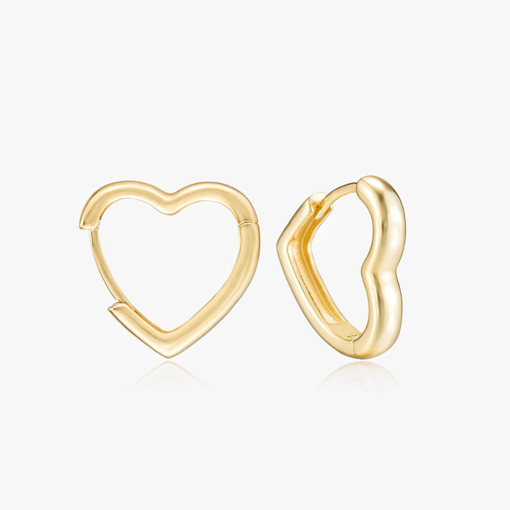 Nyra Gold Heart Hoop Earrings