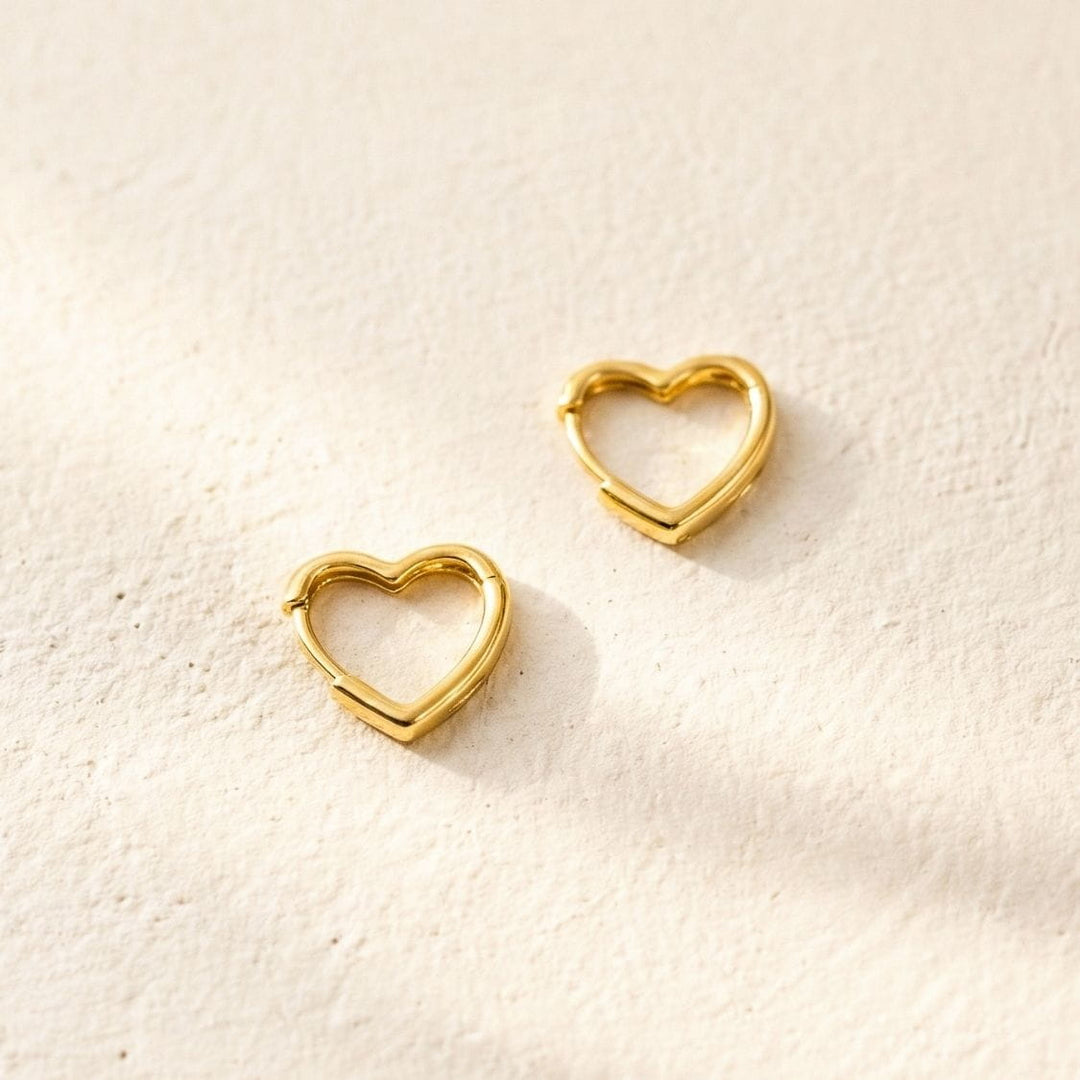 Nyra Gold Heart Hoop Earrings