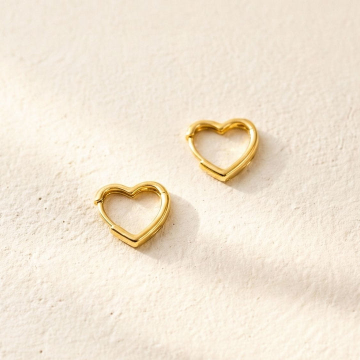 Nyra Gold Heart Hoop Earrings
