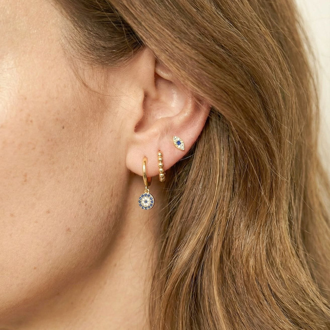 Nyx Gold Evil Eye Drop Earrings