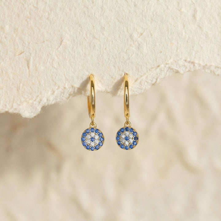 Nyx Gold Evil Eye Drop Earrings