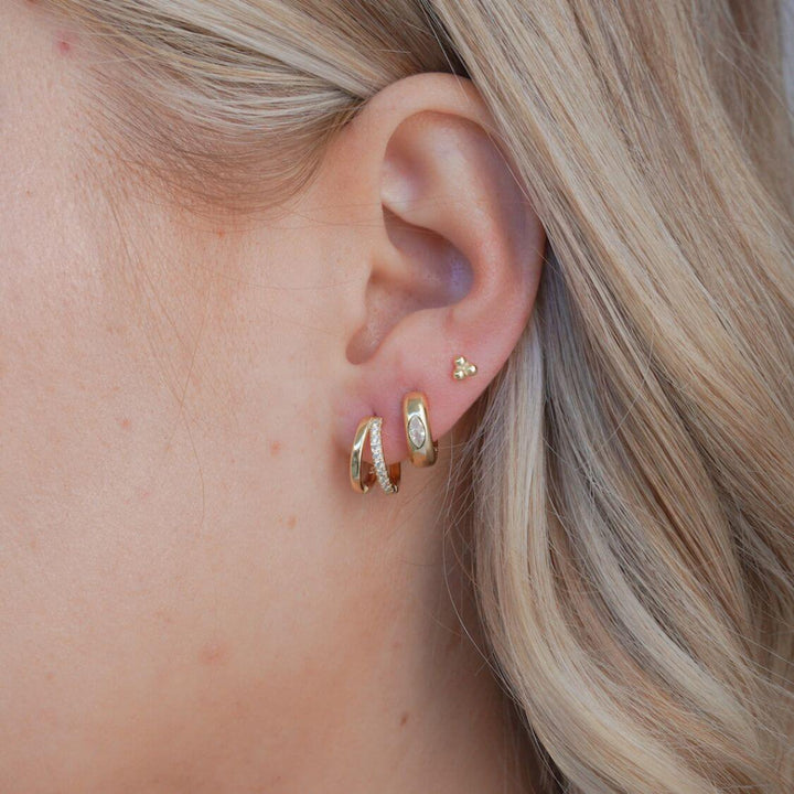 Tessa Bold Gold Huggie Hoop Earrings 8.5MM-Sterling Silver Earrings-LYANG & CO.