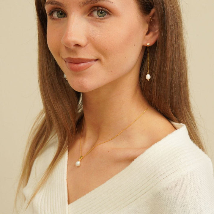 Odette Pearl Pendant Necklace Gold