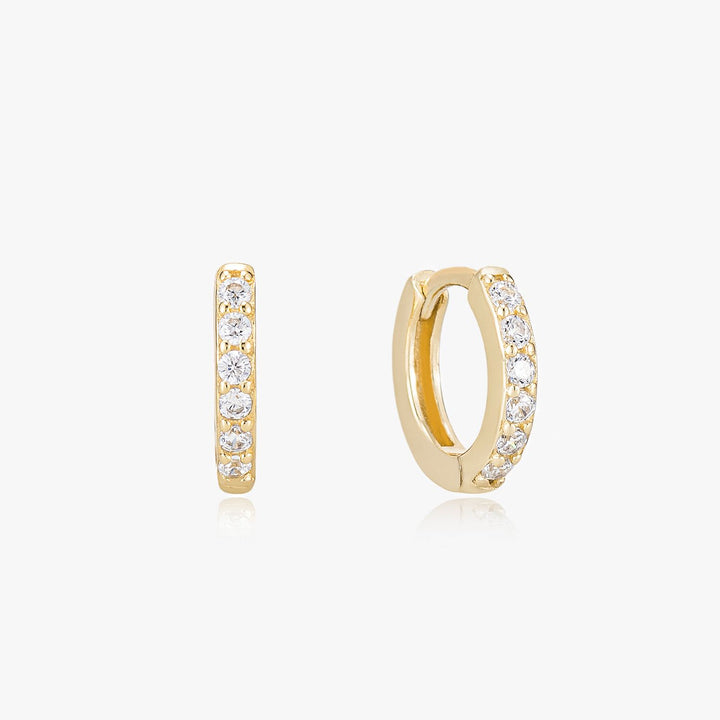 Olivia Gold Pave Huggie Earrings