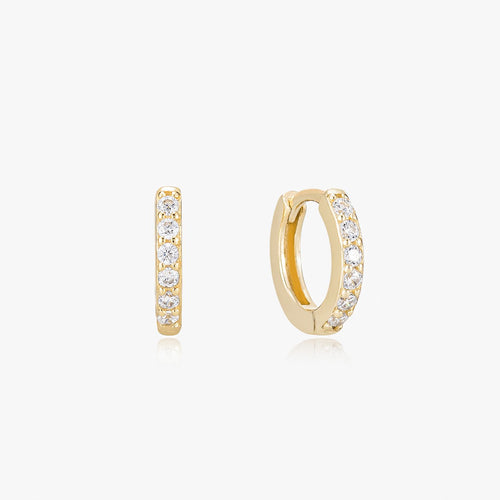 Olivia Gold Pave Huggie Earrings