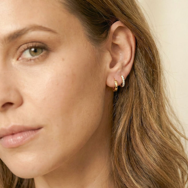 Gold Huggie Earring Set 