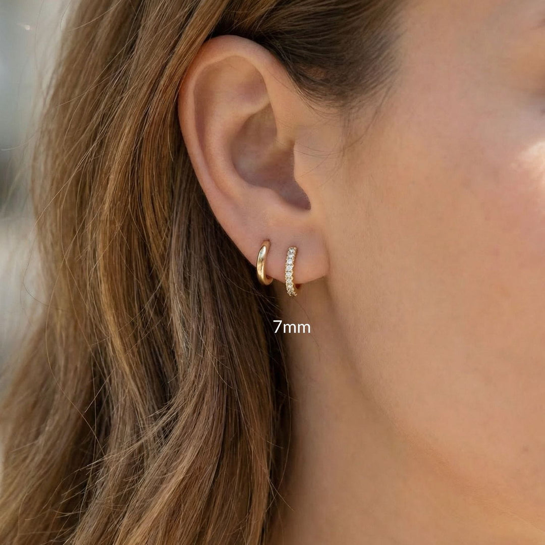 Olivia Gold Pave Huggie Earrings