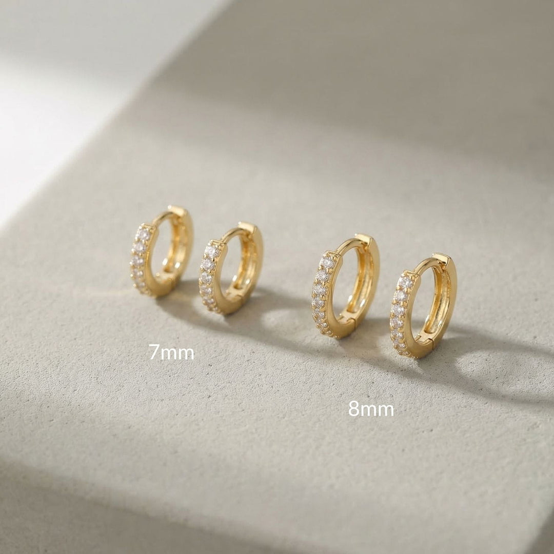 Olivia Gold Pave Huggie Earrings