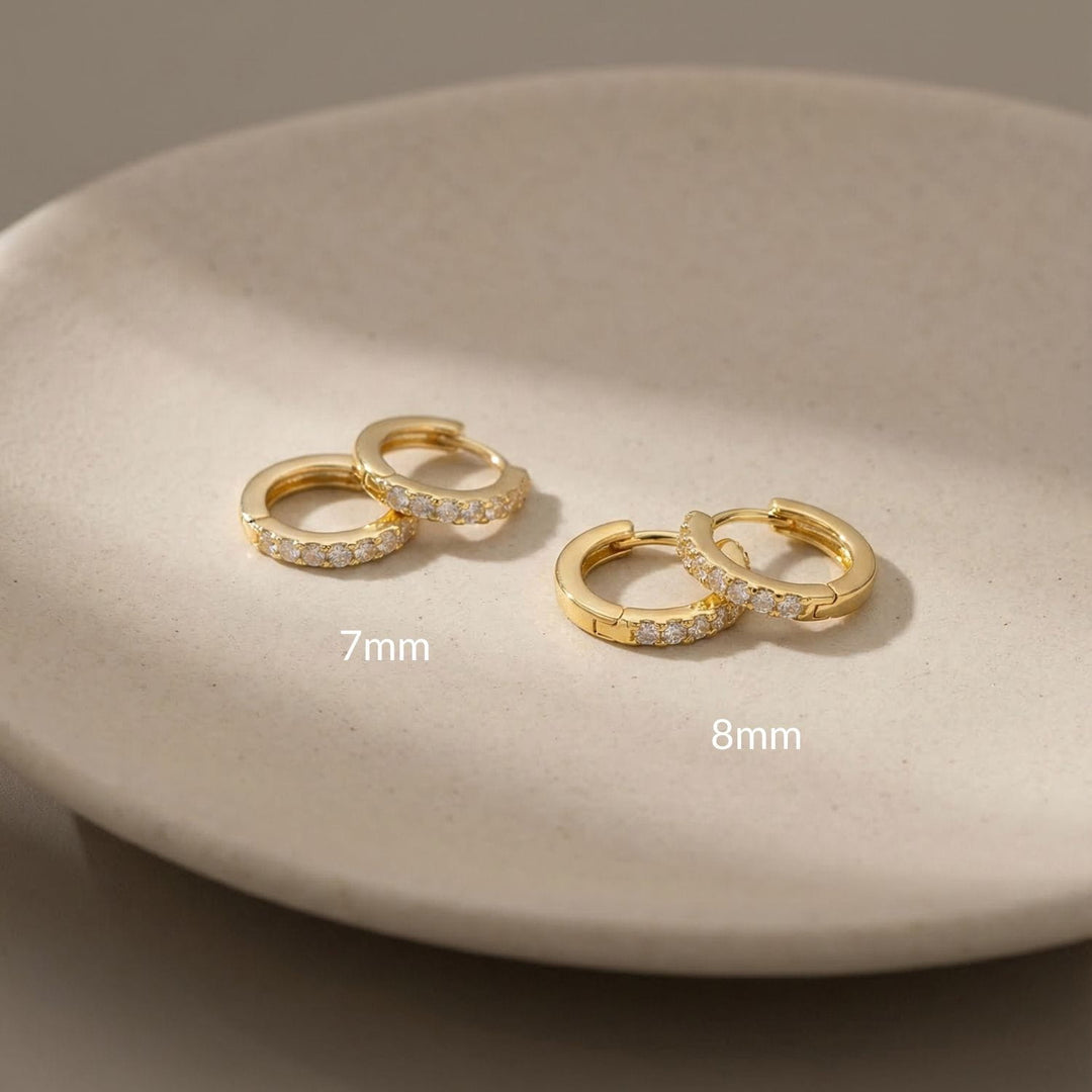 Olivia Gold Pave Huggie Earrings