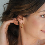 Large Hoop Earrings Gold on model