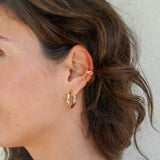 Large Hoop Earrings Gold on model