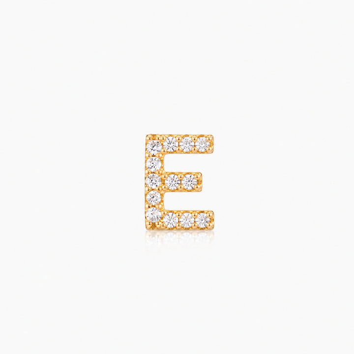 Pave Gold Initial Earring - Single