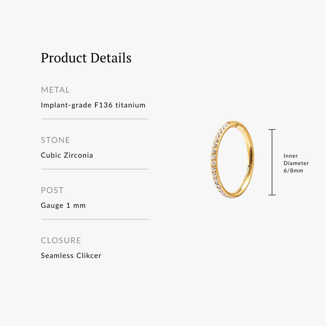 Pavé Titanium Hoop – Single