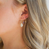 Sophie Dainty Pearl Huggie Earrings Gold