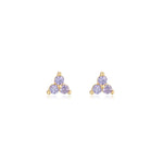 Phoebe Purple Trio Stud Earrings Gold